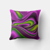 紫の緑の抽象芸術レインボーアート クッション (裏面)