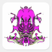 紫の緑の暗い魔法マスク スクエアシール (正面)
