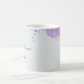 紫の緑の水色の葉 コーヒーマグカップ (中央)