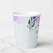 紫の緑の水色の葉 紙コップ (右)