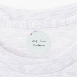 紫の緑の水色の離れ従業員 ラベル