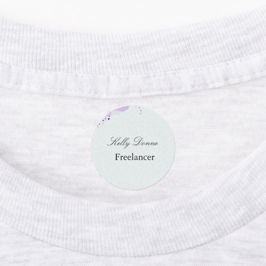 紫の緑の水色の離れ従業員 ラベル (貼付)