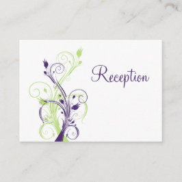 紫の緑の白いフローラ披露宴エンクロージャカード エンクロージャーカード