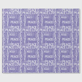 紫の緑の白の平和の愛 ラッピングペーパー (フラット)