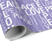 紫の緑の白の平和の愛 ラッピングペーパー (ロールコーナー)