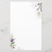 紫の緑の赤ちゃんシャワー予測カード (裏面)