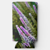 紫の緑の野草 スリム缶クーラー (裏面)