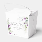 紫の緑ラベンダーベビーシャワーお願いボックス フェイバーボックス (裏面サイド)