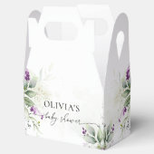 紫の緑ラベンダーベビーシャワーお願いボックス フェイバーボックス (オープン)