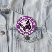 紫の線維筋痛認識度月リボンボタン 缶バッジ (インサイチュ)