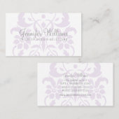 紫の繊細なダマスクの名刺 名刺 (正面/裏面)