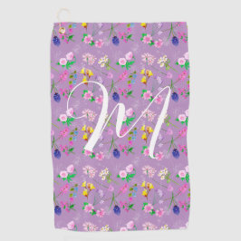 紫の繊細な山花。カスタム ゴルフタオル