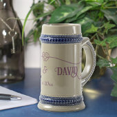 紫の織りハートカップル コーヒーマグカップ