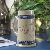 紫の織りハートカップル コーヒーマグカップ