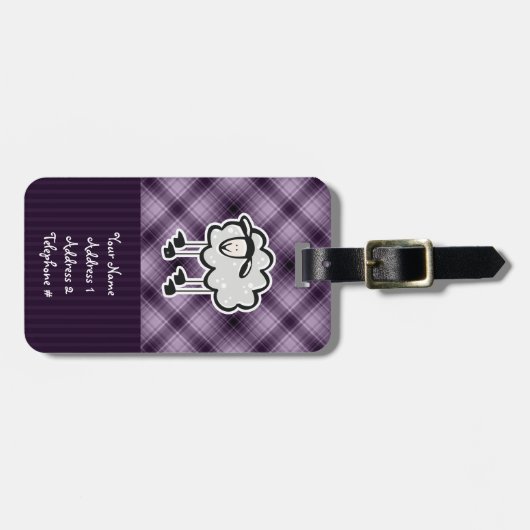 紫の羊 ラゲッジタグ (正面横)