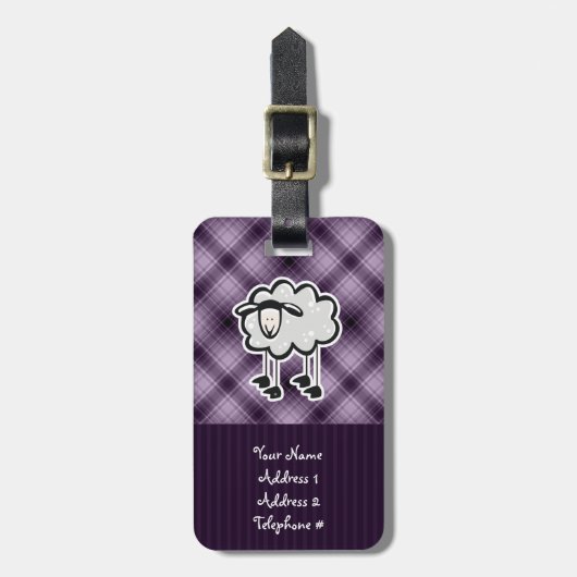 紫の羊 ラゲッジタグ (正面縦)
