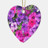 紫の美しいペチュニアの花 セラミックオーナメント (左)