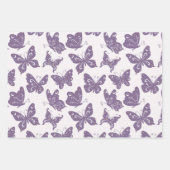 紫の美しい蝶 ラッピングペーパーシート (正面3)
