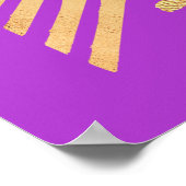 紫の美シンプルに対するヴィンテージ金ゴールド ポスター (角)