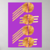 紫の美シンプルに対するヴィンテージ金ゴールド ポスター (正面)