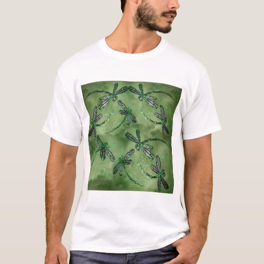 紫の羽を持つトンボ Tシャツ (正面)