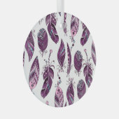紫の羽：ヴィンテージ観賞シームレス。 ガラスオーナメント (正面右)