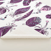 紫の羽:ヴィンテージ観賞シームレス。 シェルパブランケット (3/4)