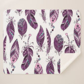 紫の羽:ヴィンテージ観賞シームレス。 シェルパブランケット (正面(横))