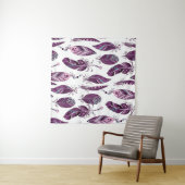 紫の羽：ヴィンテージ観賞シームレス。 タペストリー (インサイチュ(横))