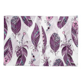 紫の羽:ヴィンテージ観賞シームレス。 枕カバー (裏面)