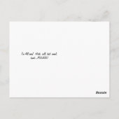 紫の考える財布に目覚めた子猫 ポストカード (裏面)