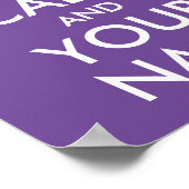 紫の背保景と名前 ポスター (角)