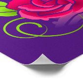 紫の背景にピンクのバライラストレーション ポスター (角)