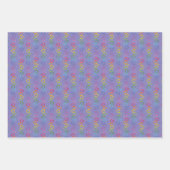 紫の背景にリンクされた愛のハート ラッピングペーパーシート (正面3)