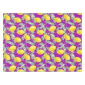 紫の背景にレモンの果実 テーブルクロス (正面(横))