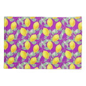 紫の背景にレモンの果実 枕カバー (裏面)