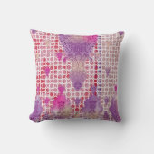 紫の背景に点のあるデザイン クッション (正面)