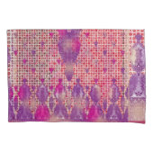 紫の背景に点のあるデザイン 枕カバー (正面)