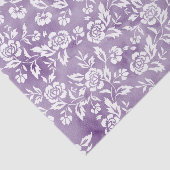 紫の背景に白いバラデザイン 薄葉紙 (詳細)