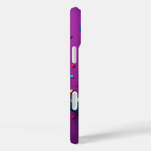 紫の背景に6つの3Dハート Case-Mate iPhoneケース (裏面 / 右)