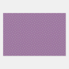 紫の背景のグレーの水玉模様 ラッピングペーパーシート