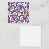 紫の背景のデイジー ノートカード (正面/裏面)