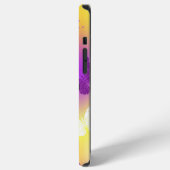 紫の背景のモナークバタフライ iPhoneケース (左側面)