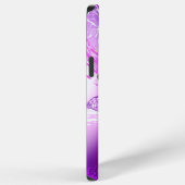 紫の背景のモナークバタフライ iPhoneケース (右側面)