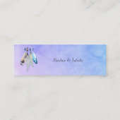 紫の背景の水彩羽Webサイト スキニー名刺 (裏面)