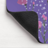 紫の背景を持つピンクの花 マウスパッド (コーナー)