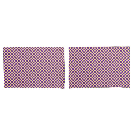 紫の背景を持つ黄色の水玉模様STaylor 枕カバー (フロントセット)