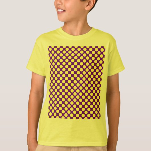 紫の背景を持つ黄色の水玉模様STaylor Tシャツ (正面)