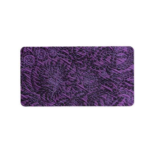 紫の背景住所 シール (正面)