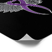 紫の膵臓がん認識度リボンとアン ポスター (角)